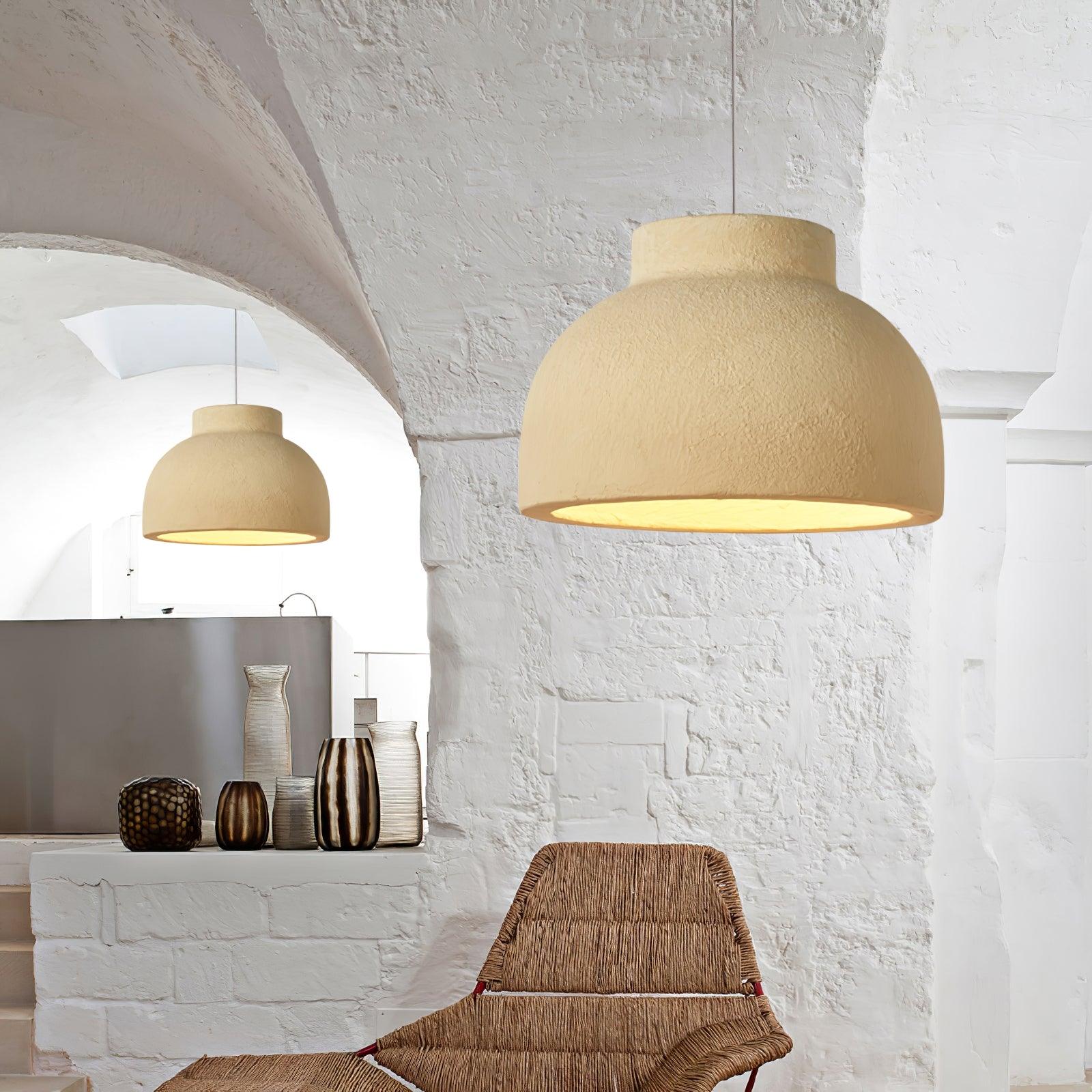Lampe à suspension minimaliste en résine à dôme