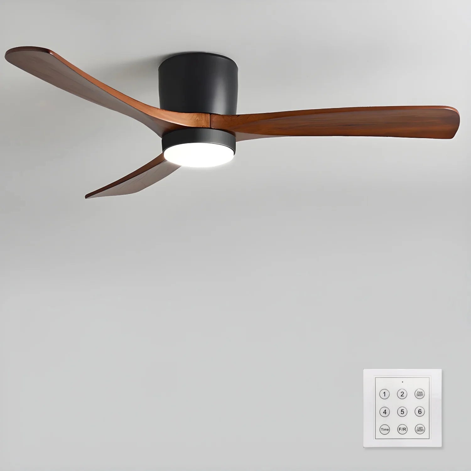 Lampe de ventilateur de plafond moderne WoodAura