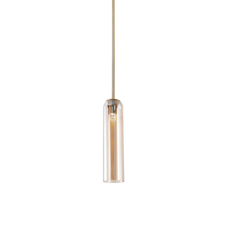 Rustic Cylinder Glass Pendant Light