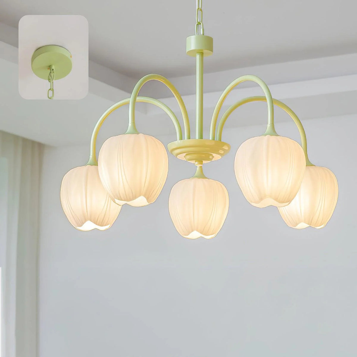 Lampadario di soggiorno minimalista moderno color crema