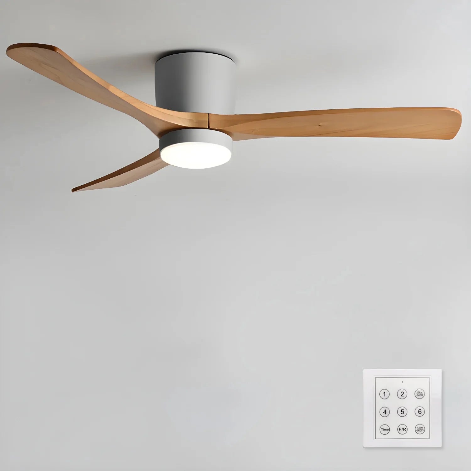 Lampe de ventilateur de plafond moderne WoodAura