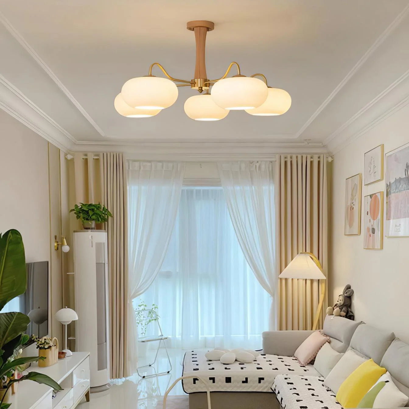 Lampadario cachi dorato