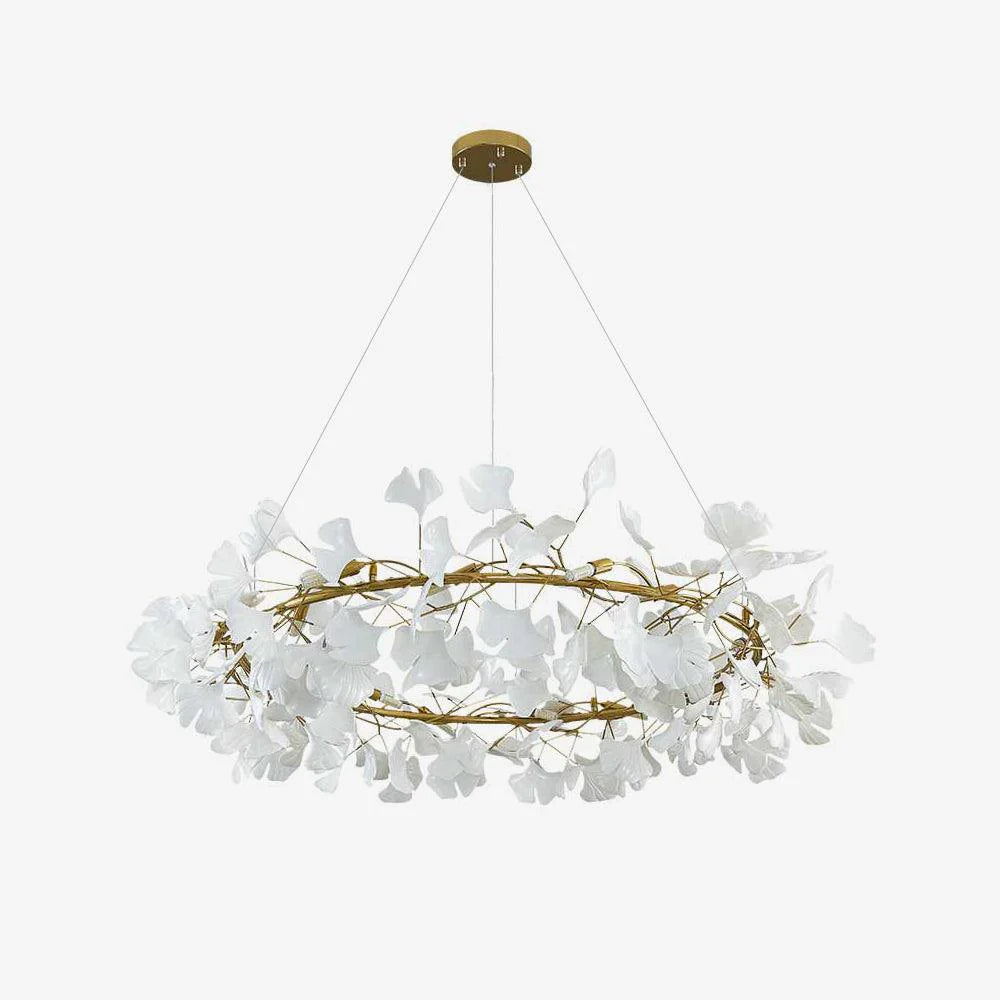 Traditional Gingko Ceramic Chandelier