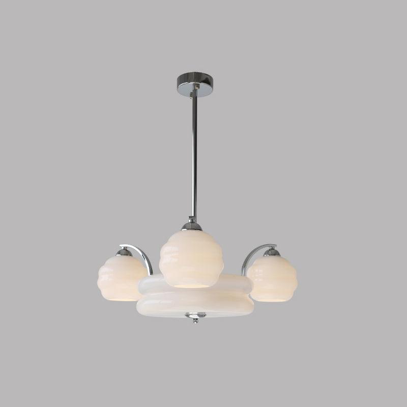 Lampadario Art Déco opalino