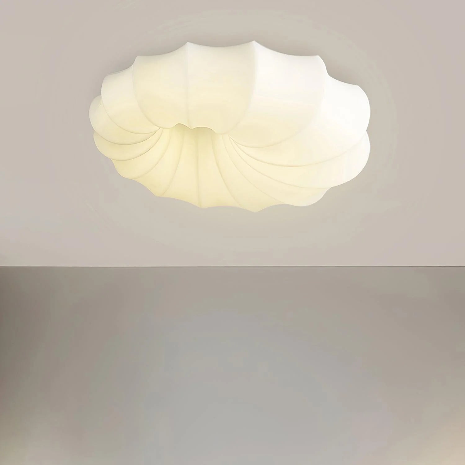Minimalist Creamy Pumpkin Flush Mount Light