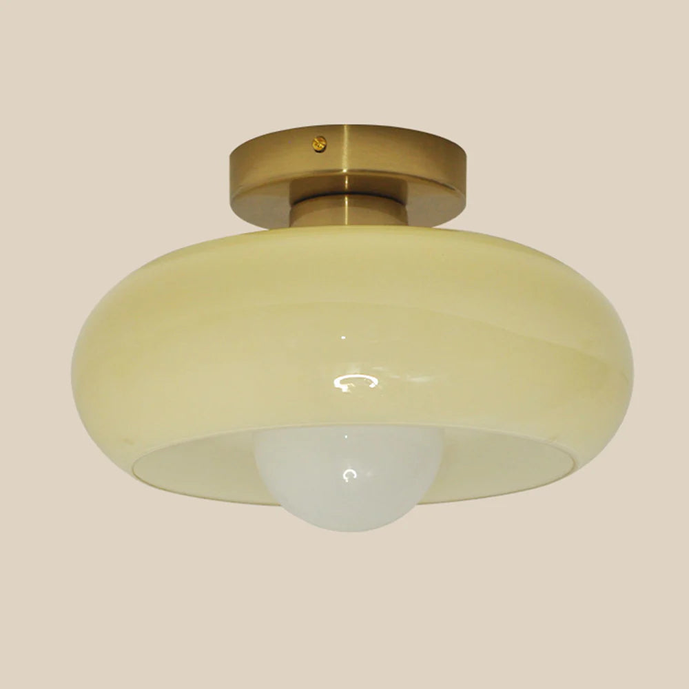Plafonnier rond classique en verre