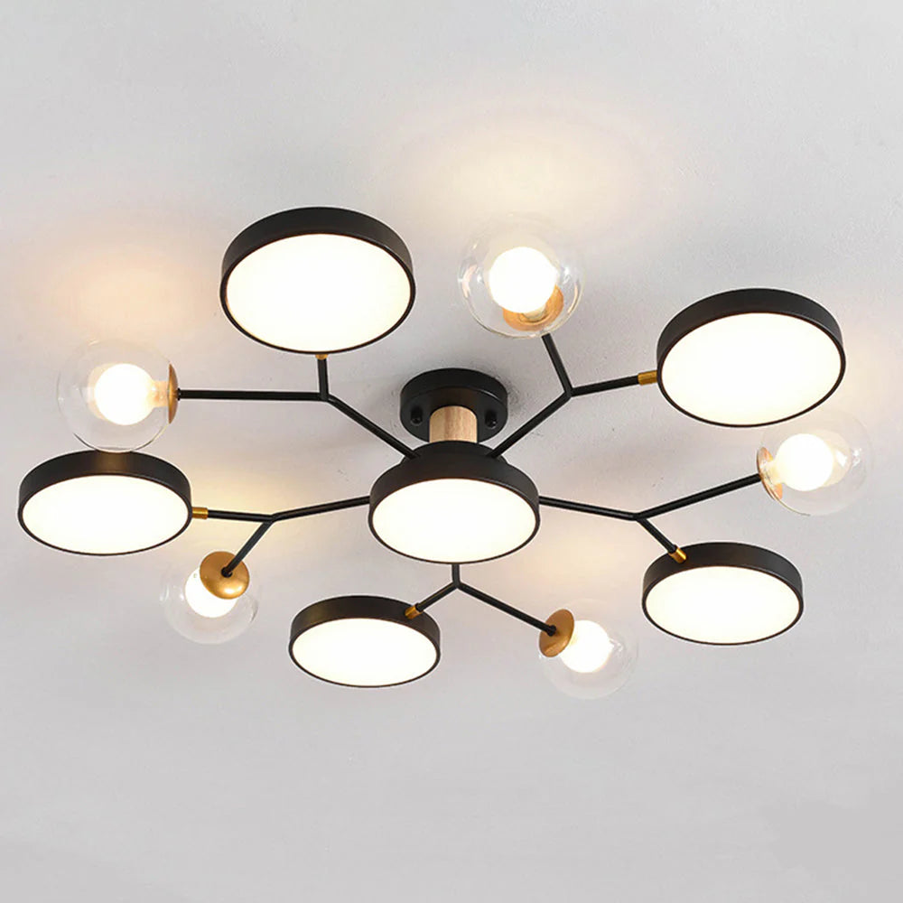 Plafoniera moderna da soggiorno con lampadine multiple