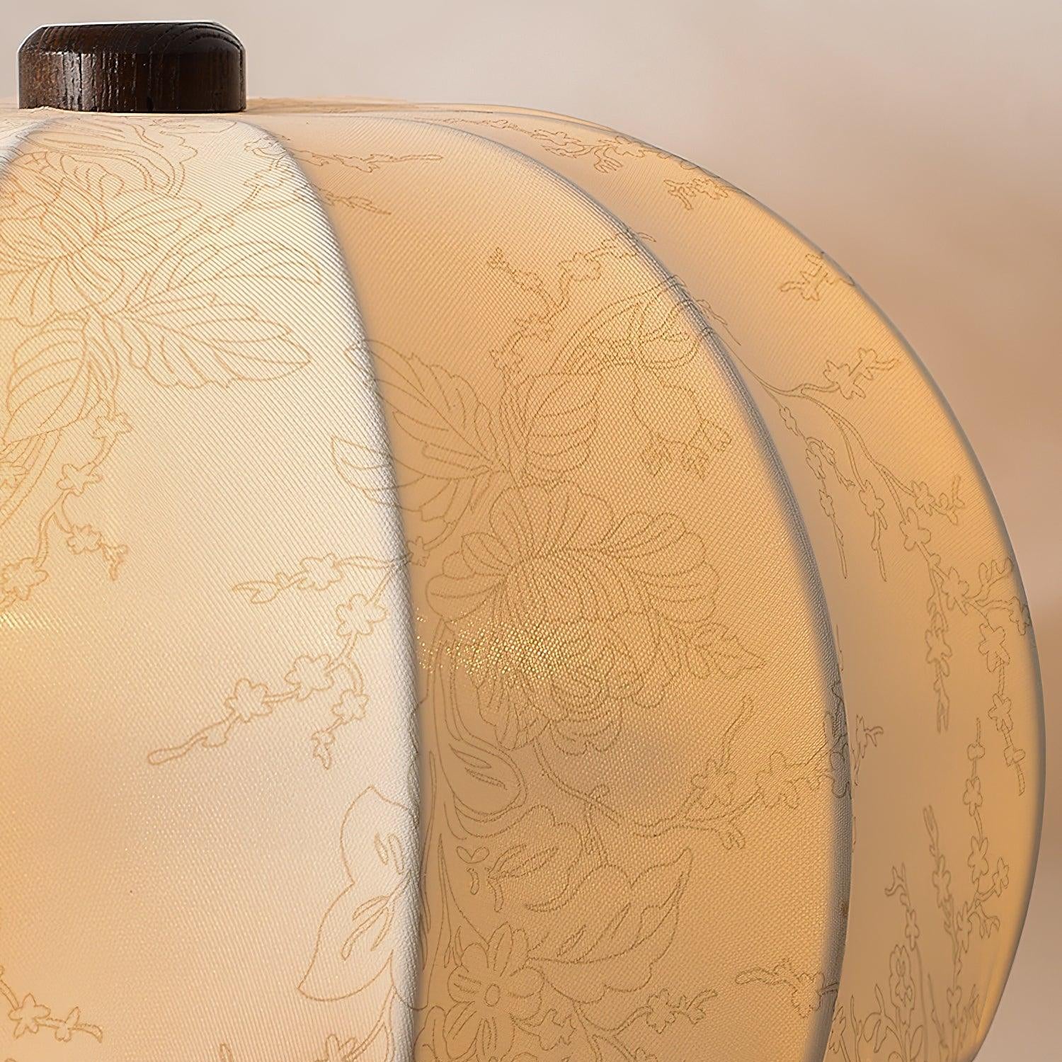Lampe de table rétro en tissu à dôme nervuré