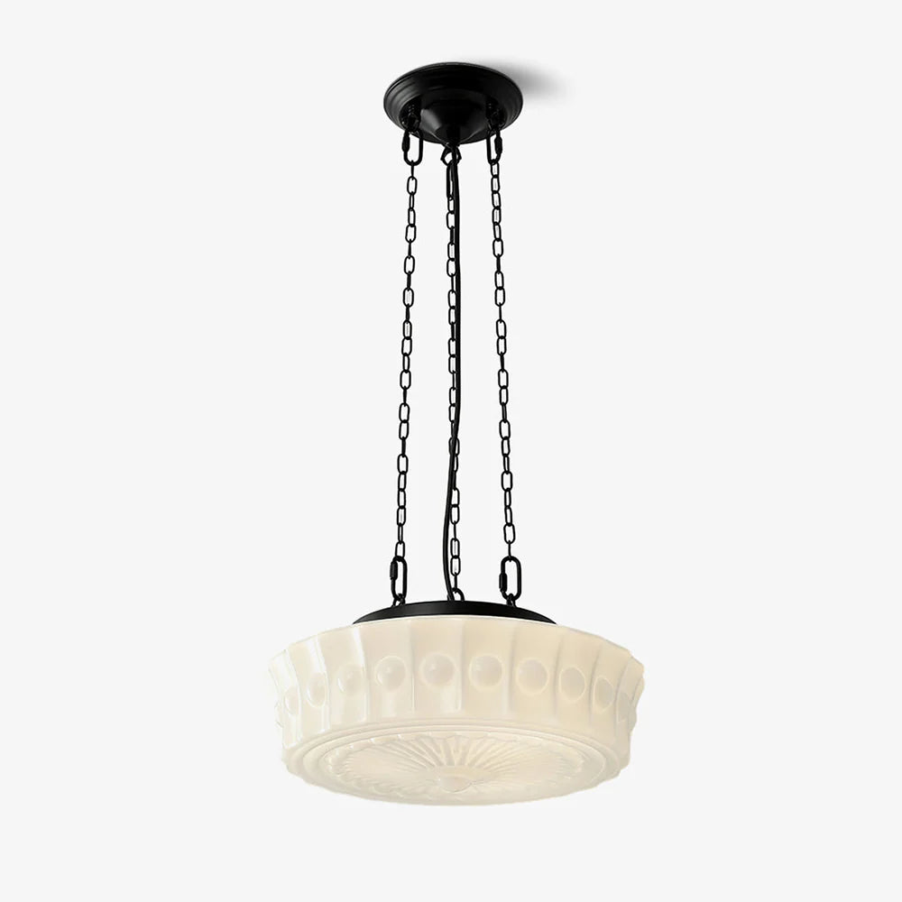 Lampada a sospensione classica rotonda bianca