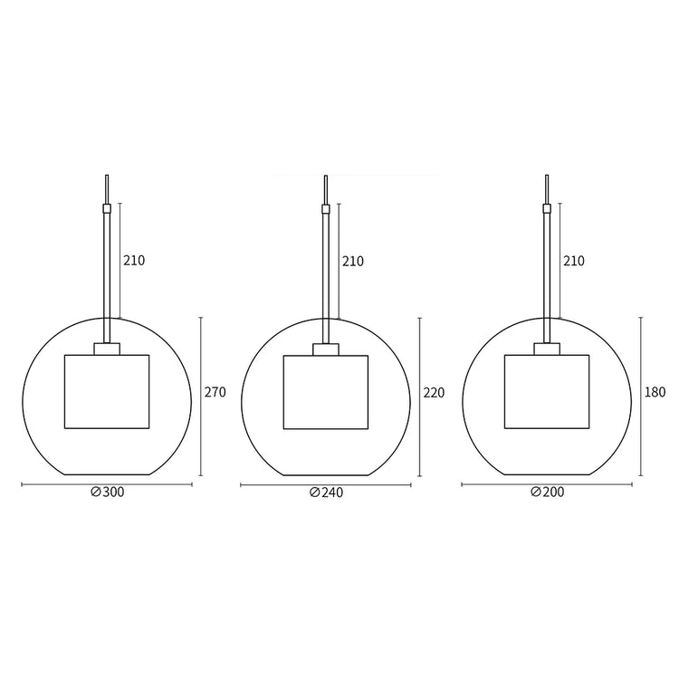 Klassisk rund Chiswick pendel i glas