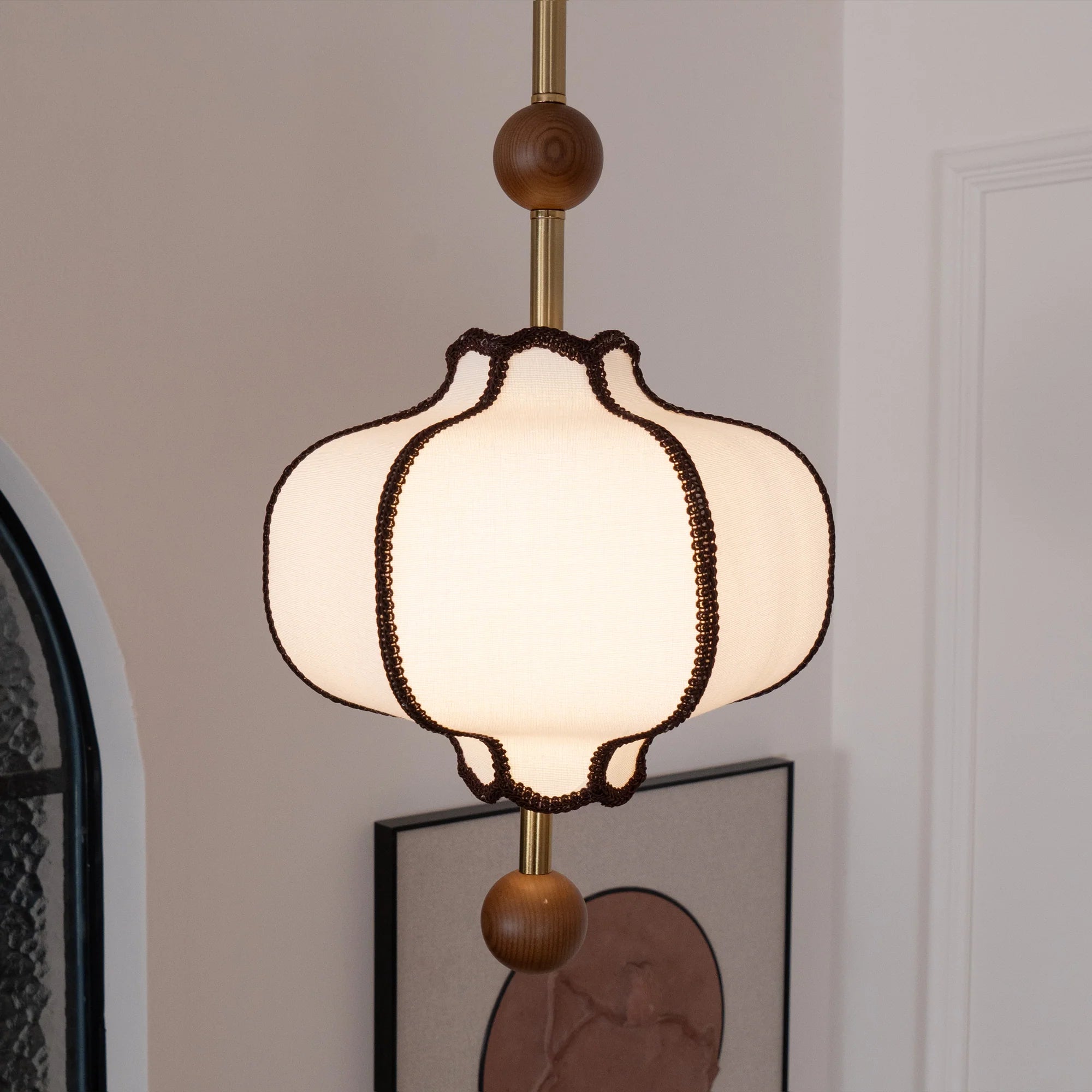 Lampe à Suspension Dôme Vintage en Tissu