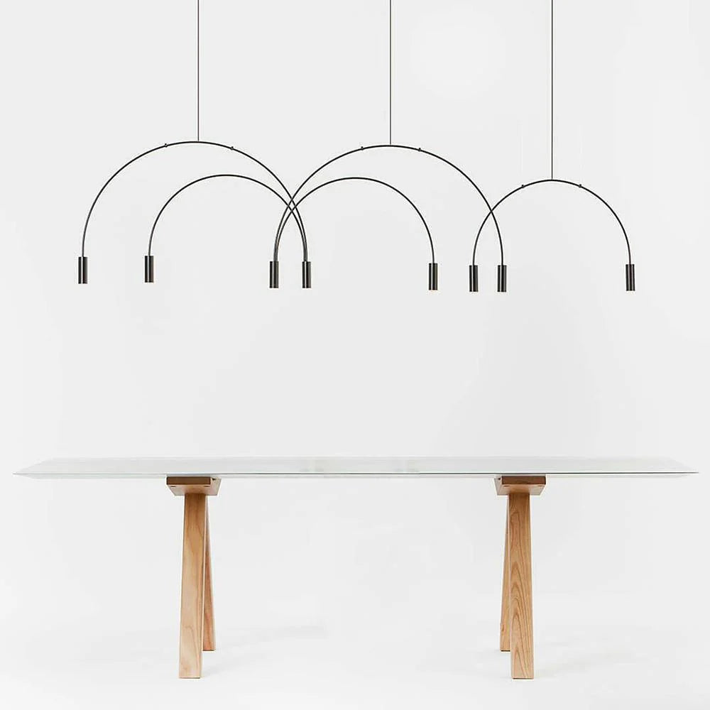 Lampe à suspension minimaliste en fer à arc