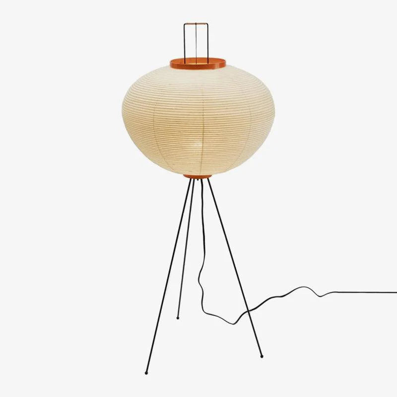 Lampe à abat-jour ronde en papier oriental