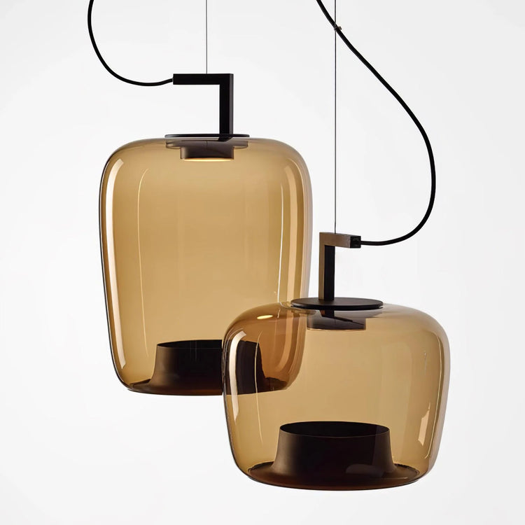 Moderne pendel i blæst glas