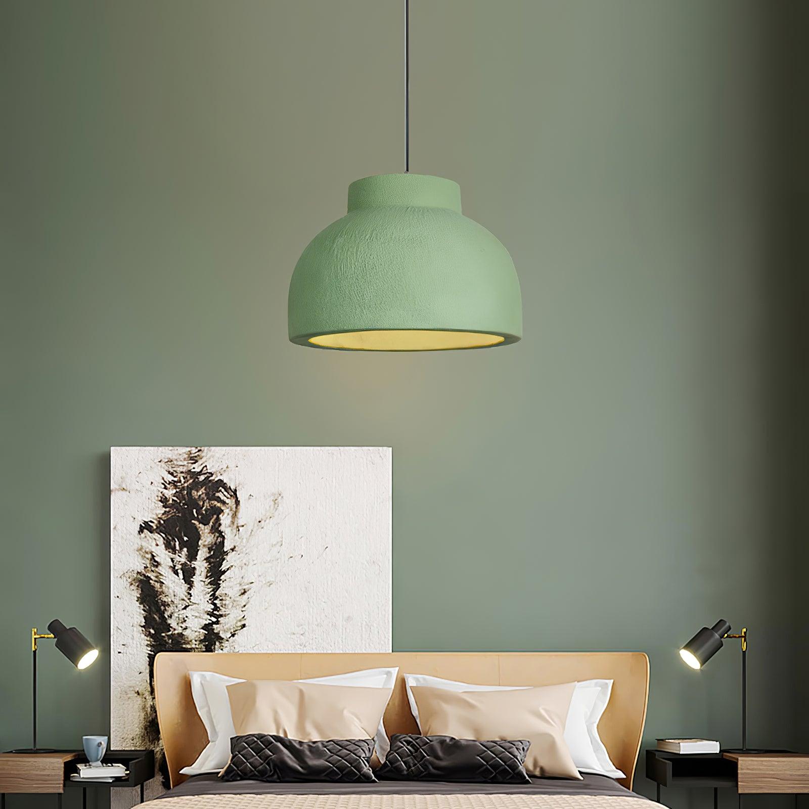 Lampe à suspension minimaliste en résine à dôme