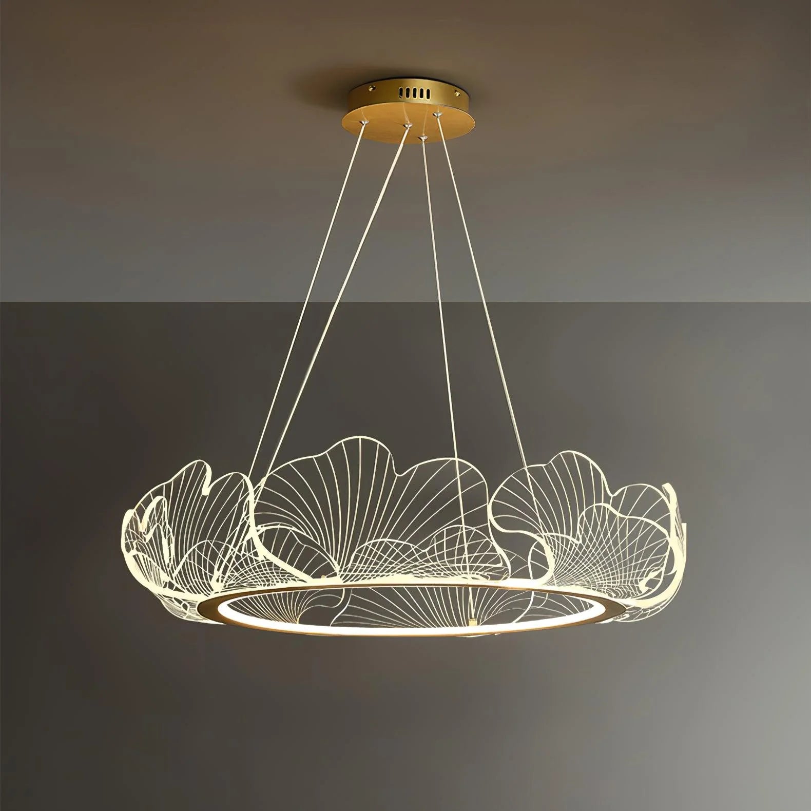 Lustre rond en acrylique océanique