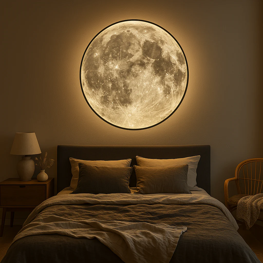 Moderne runde Mondwandlampe