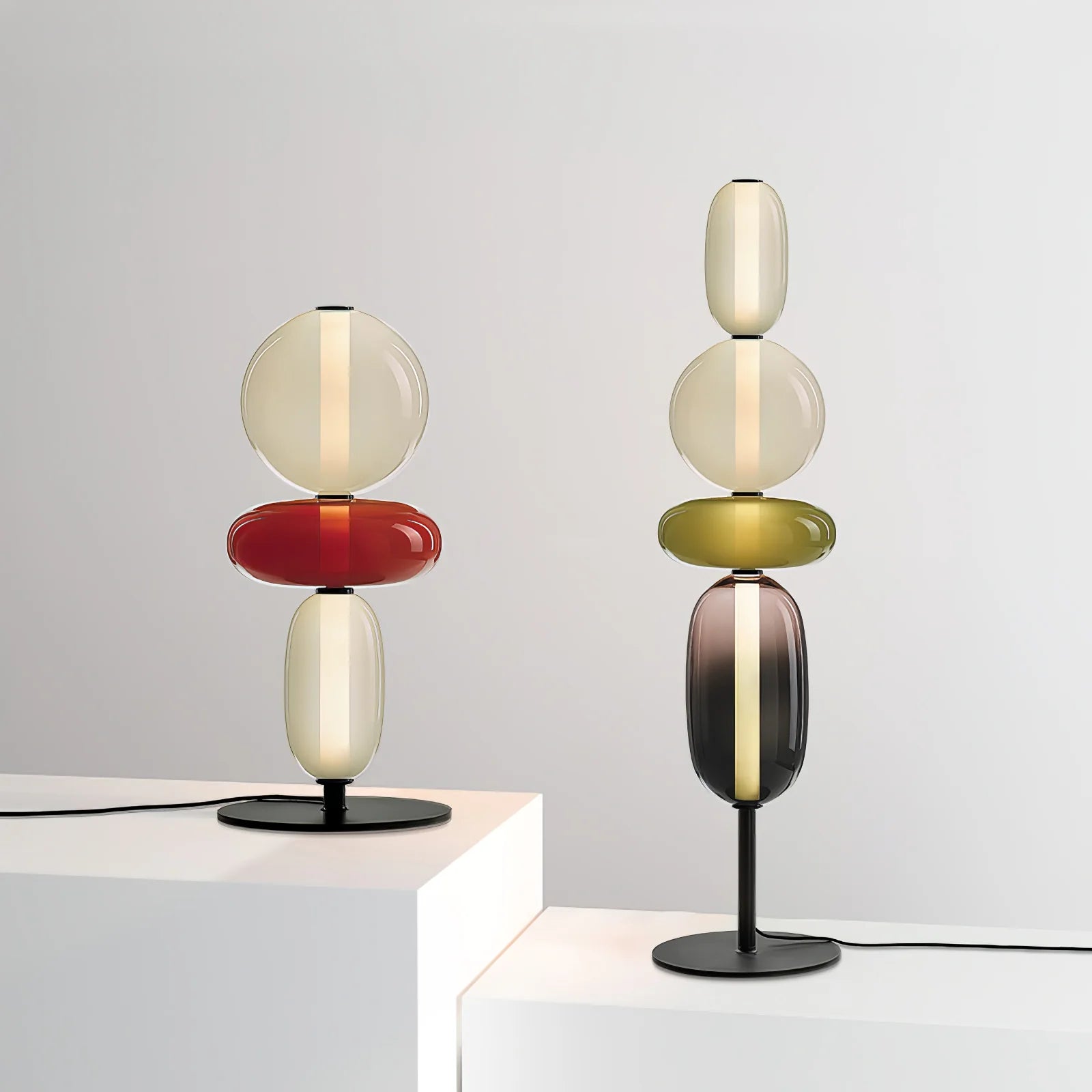 Lampadaire rond en verre de forme ovale tendance
