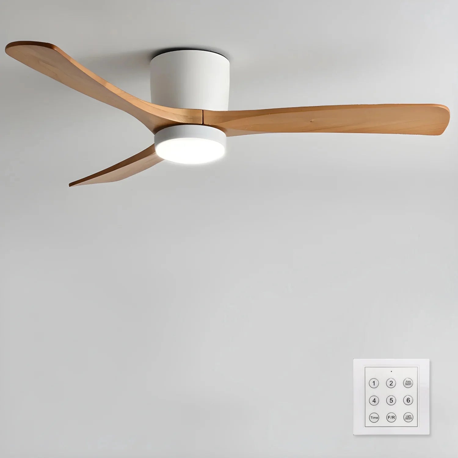 Lampe de ventilateur de plafond moderne WoodAura