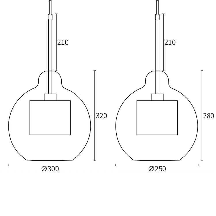 Klassisk rund Chiswick pendel i glas