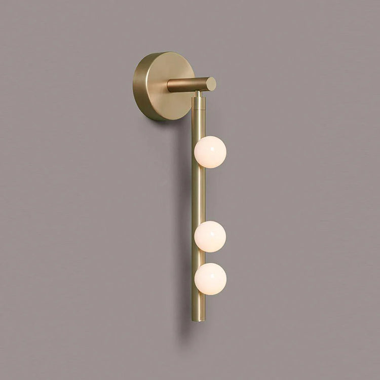 Moderne lineær væglampe i messingglas