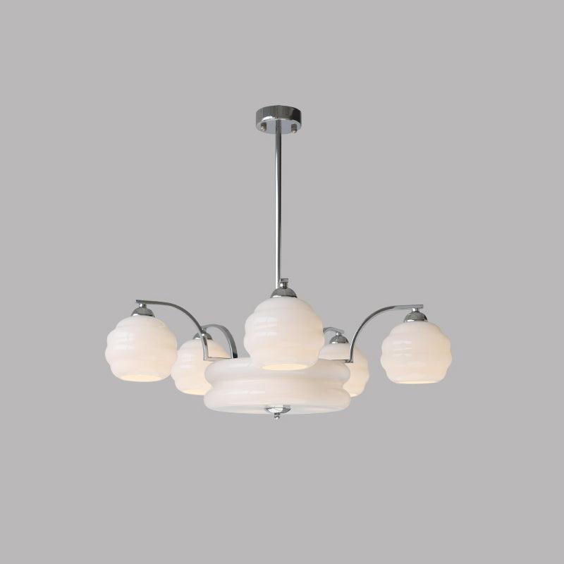 Lampadario Art Déco opalino