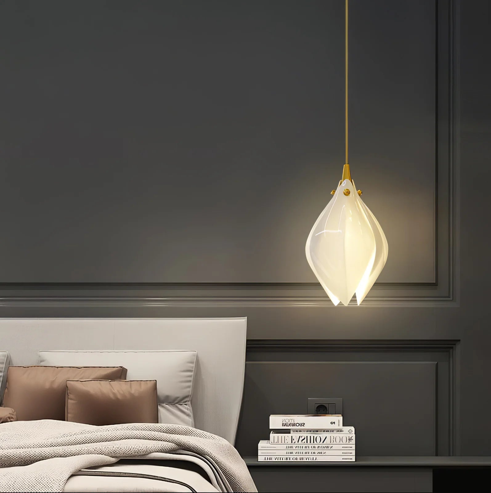 Lampe à suspension élégante en céramique Flora-Bud