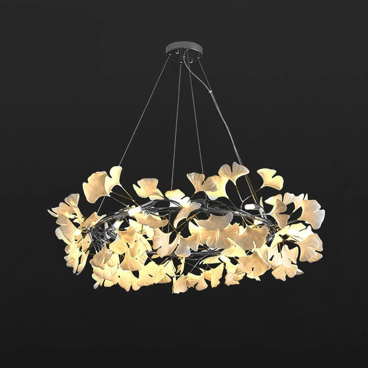 Traditional Gingko Ceramic Chandelier
