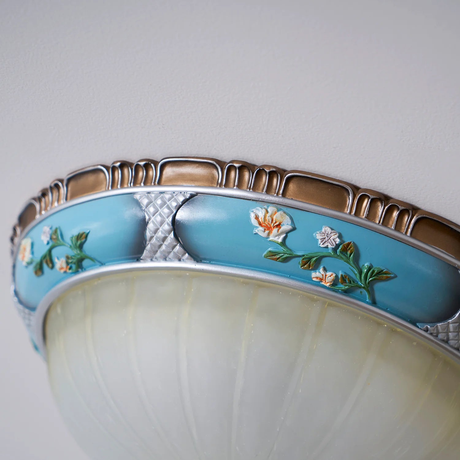Oriental Half Round Resin Ceiling Light