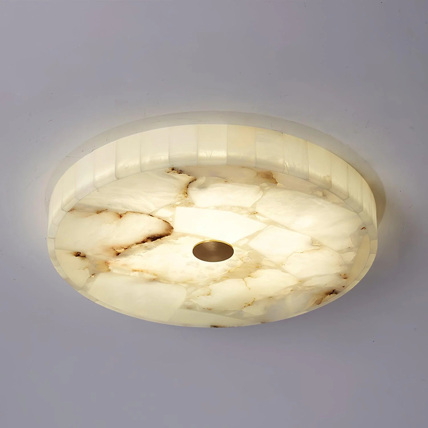 Classical Round Alabaster Ceiling Light