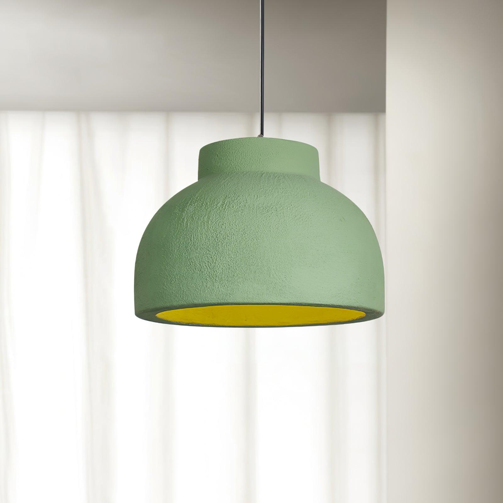 Lampe à suspension minimaliste en résine à dôme