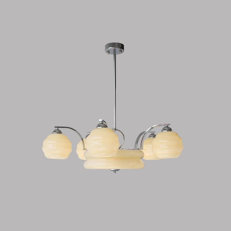 Lampadario Art Déco opalino