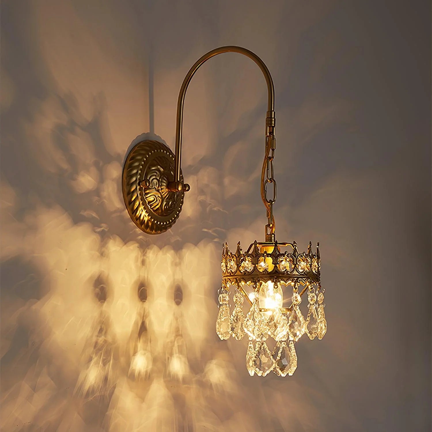 Applique murale vintage en cristal de couronne