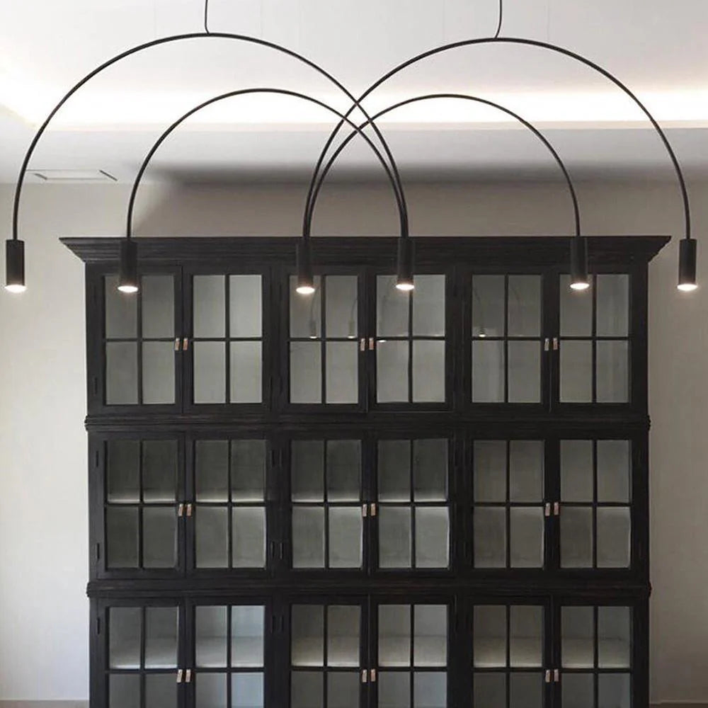Lampe à suspension minimaliste en fer à arc