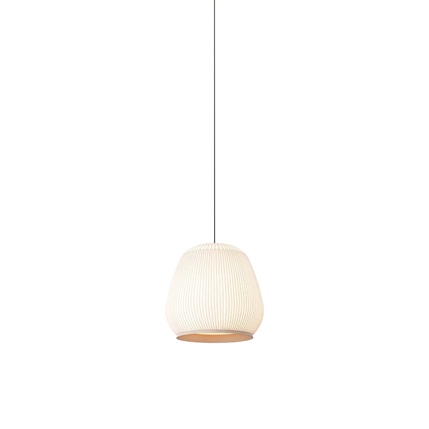 Lampe à suspension ronde rétro en tissu