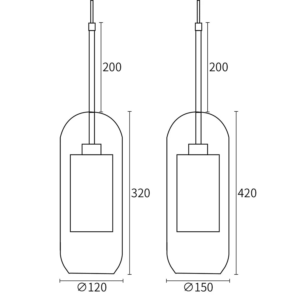 Lampe à suspension Chiswick en verre rond classique