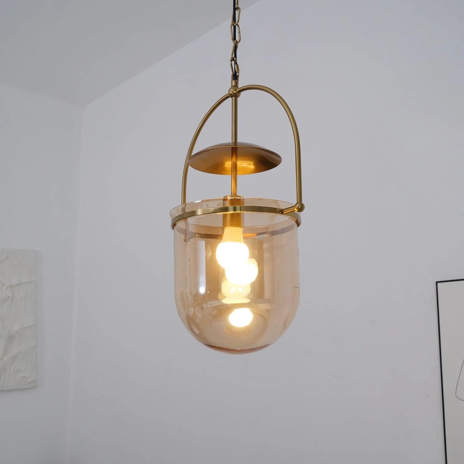 Lampe à Suspension Vintage en Verre