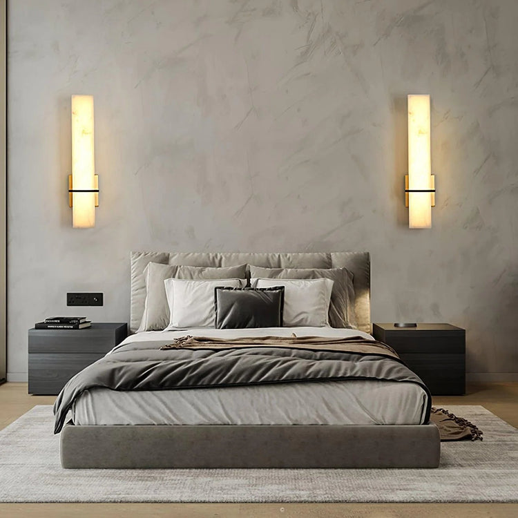 Moderne cylindrisk alabast væglampe