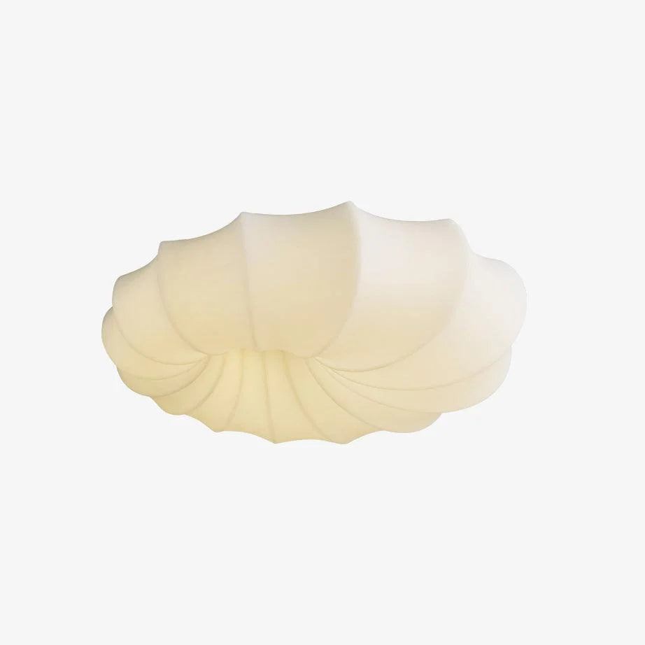 Minimalist Creamy Pumpkin Flush Mount Light
