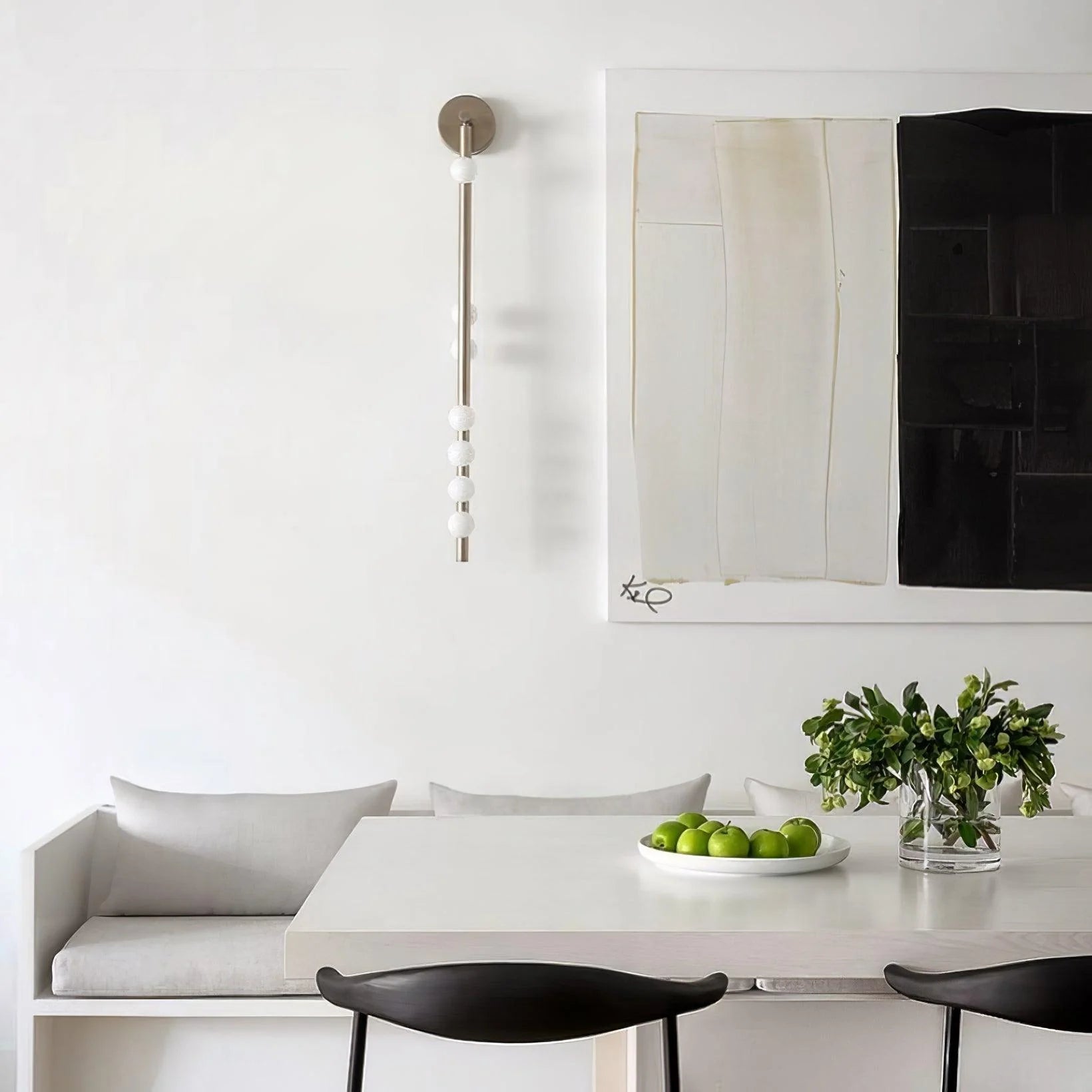 Applique murale linéaire moderne en verre et laiton