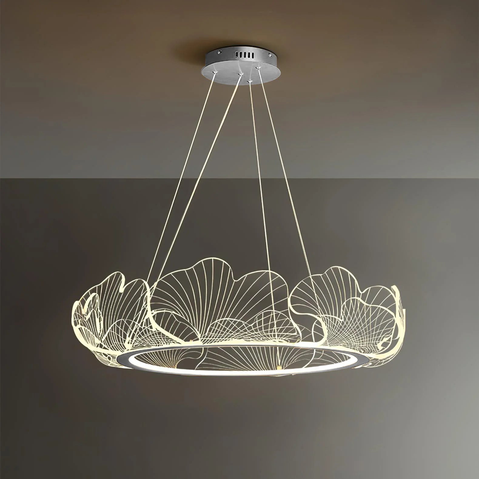 Lustre rond en acrylique océanique