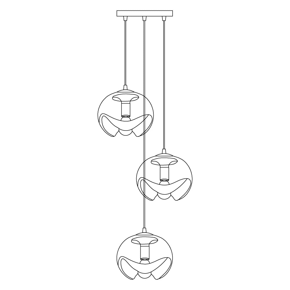 Lampe à suspension en verre à sphère ronde tendance