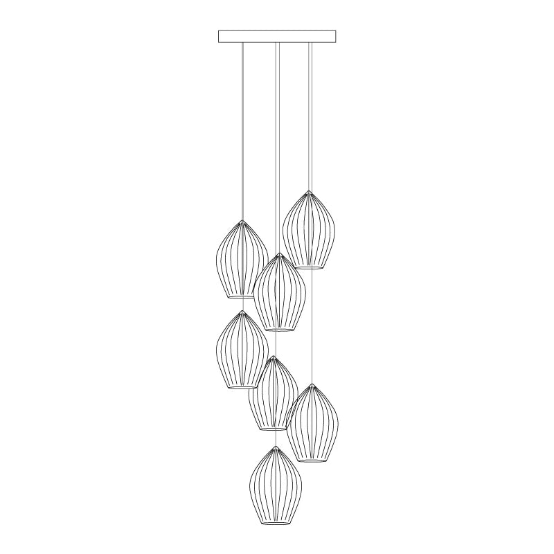 Suspension tendance en céramique ovale arrondie