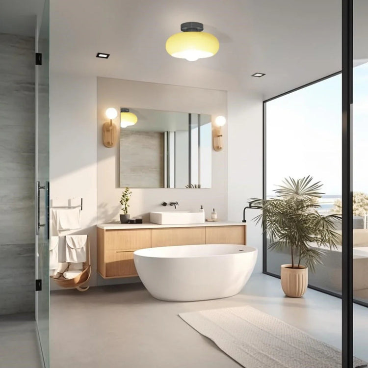 Klassisk rund glasloftslampe