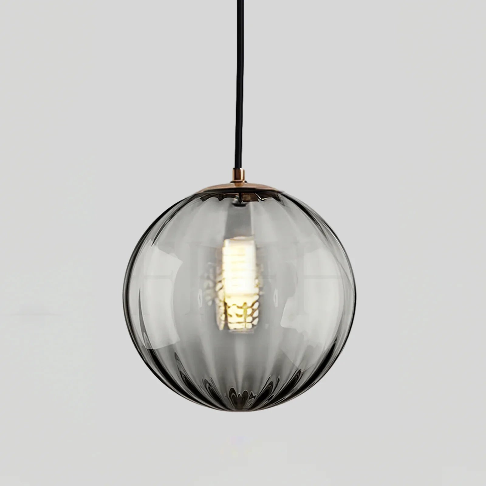 Moderne rund glaskugle pendellampe
