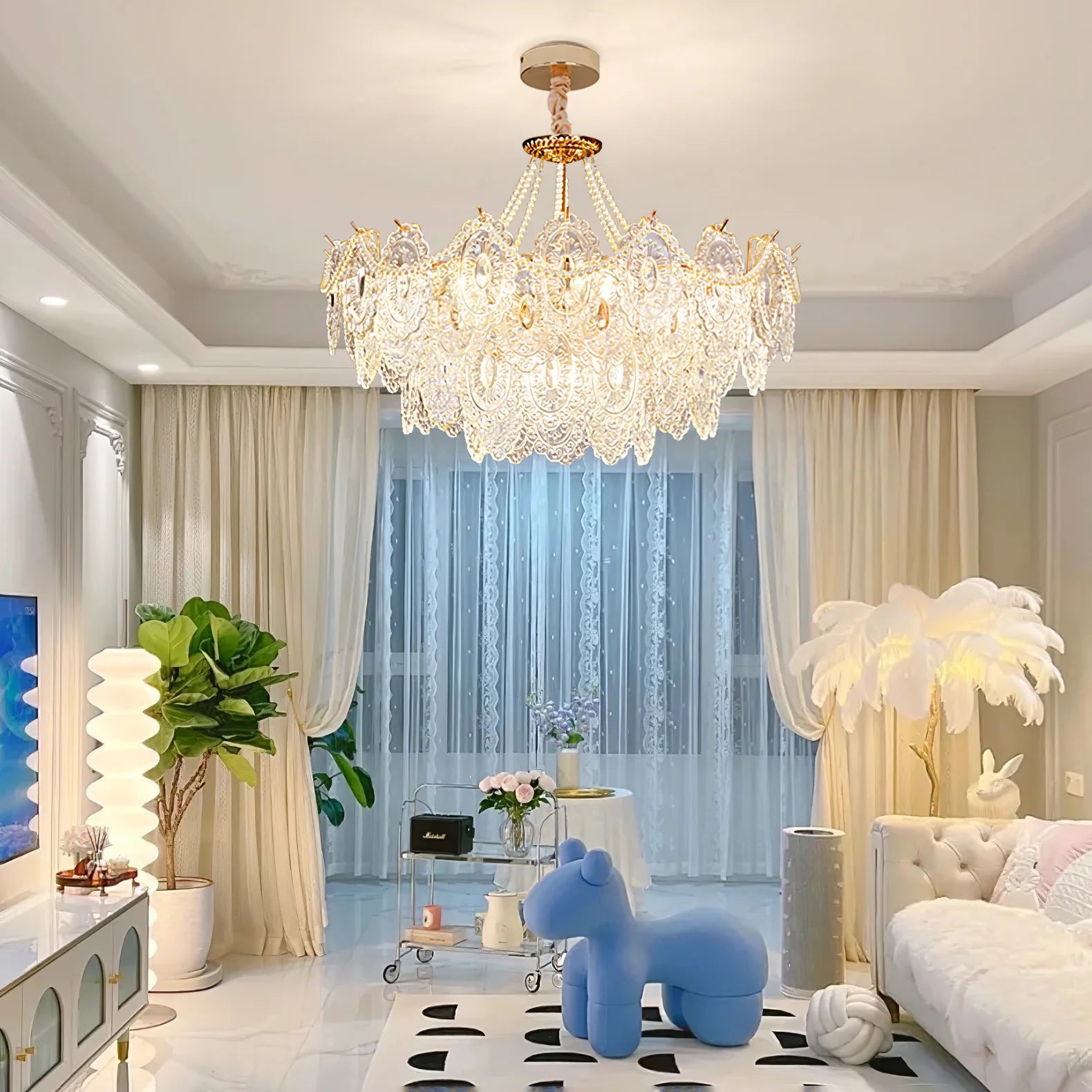 Lampadario in vetro Serenity