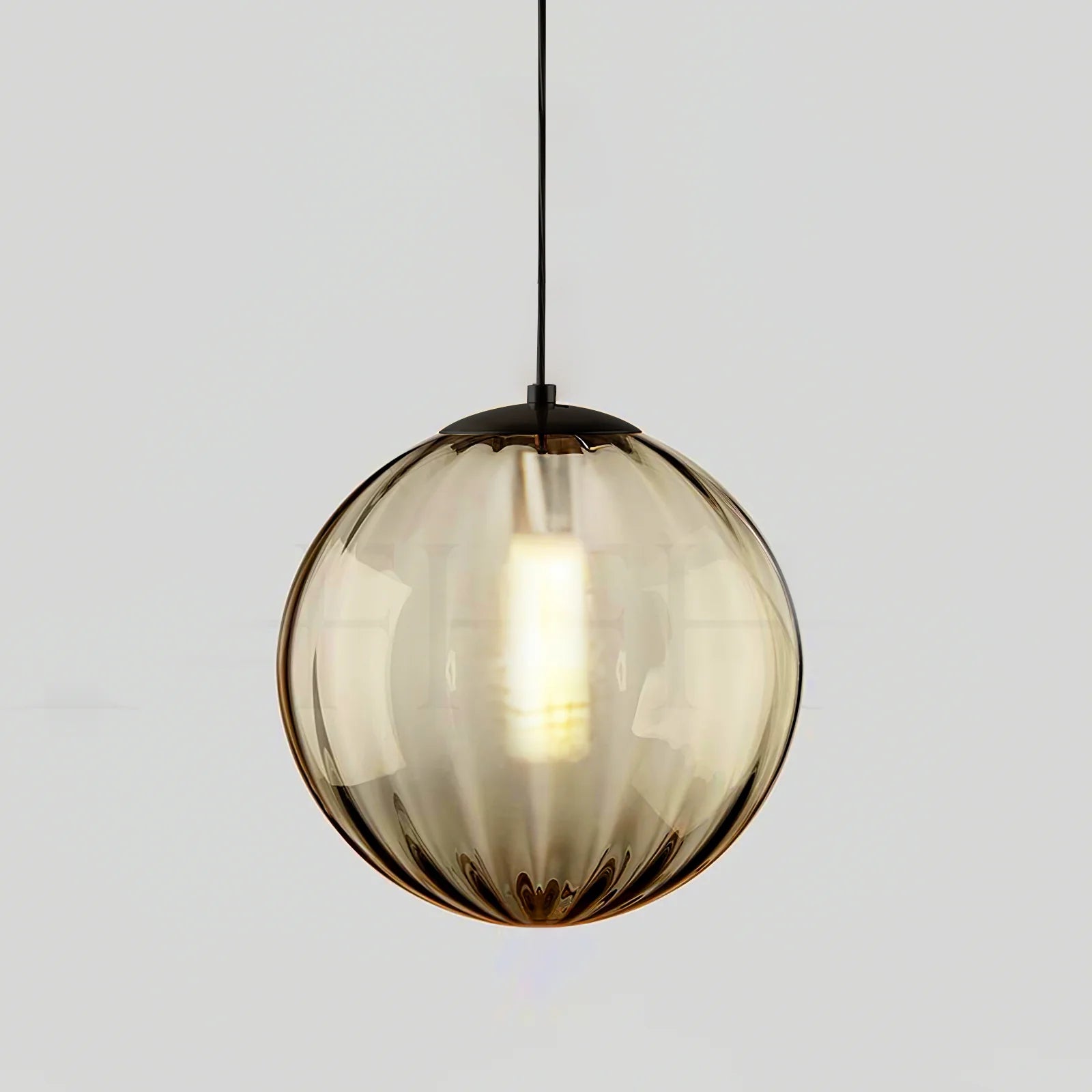 Moderne rund glaskugle pendellampe