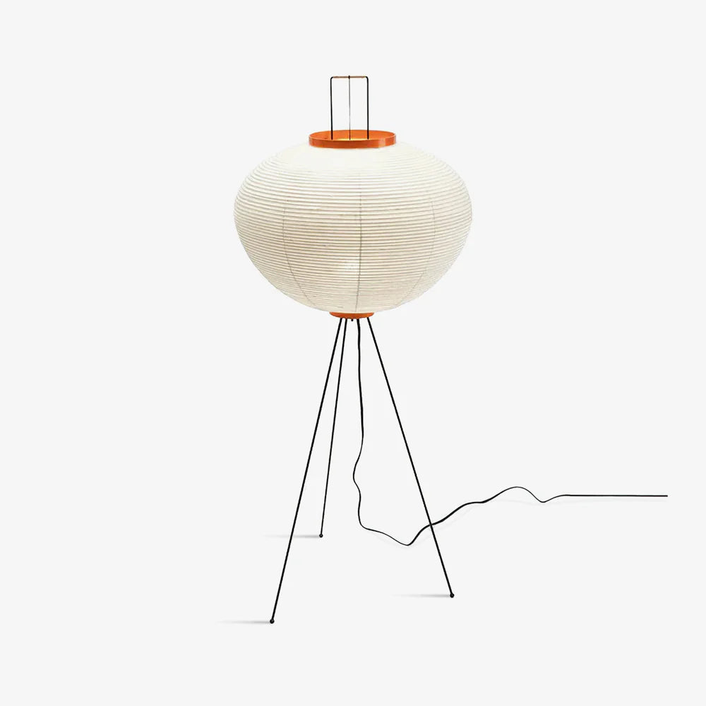 Lampe à abat-jour ronde en papier oriental