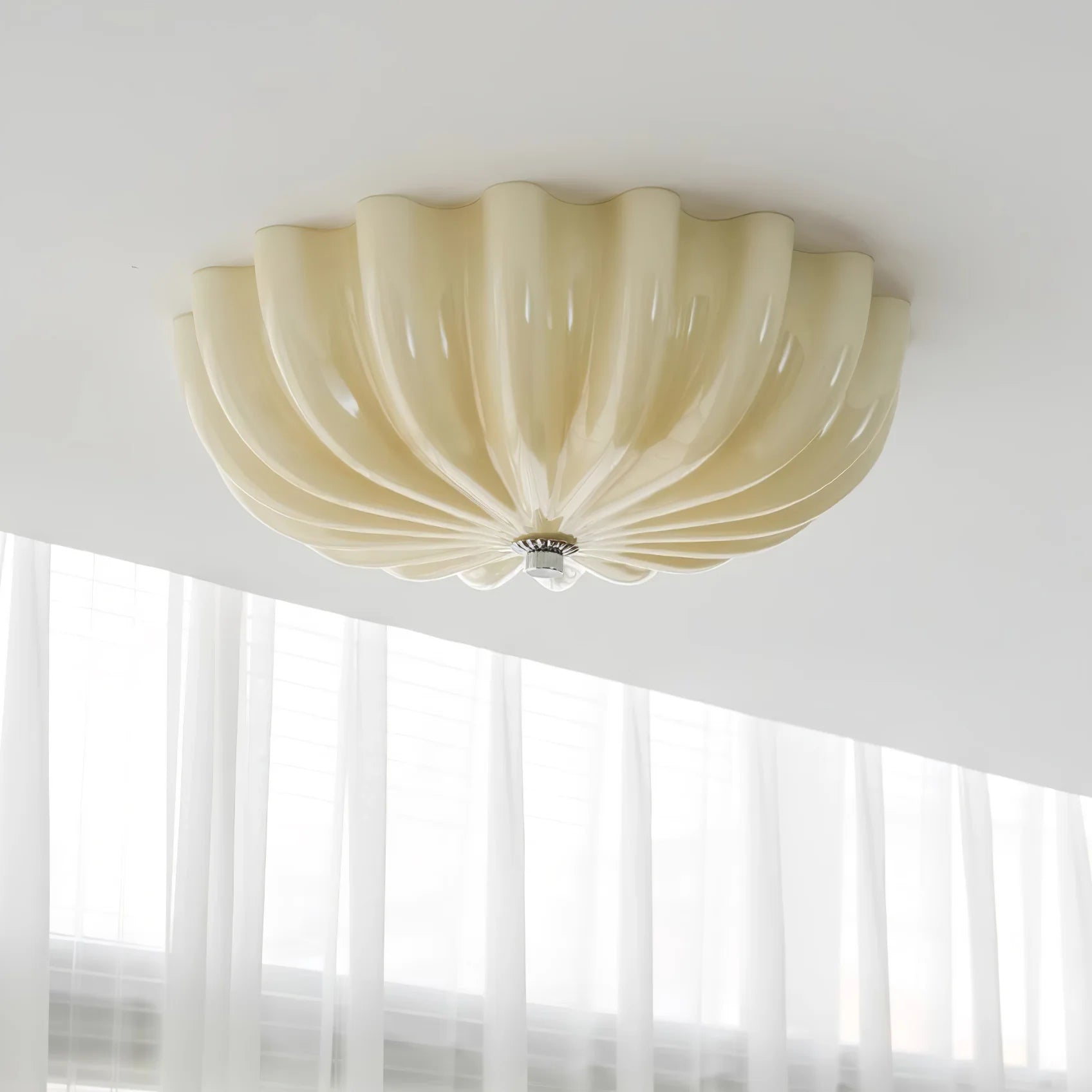 Modern Round Flower Glass Ceiling Light