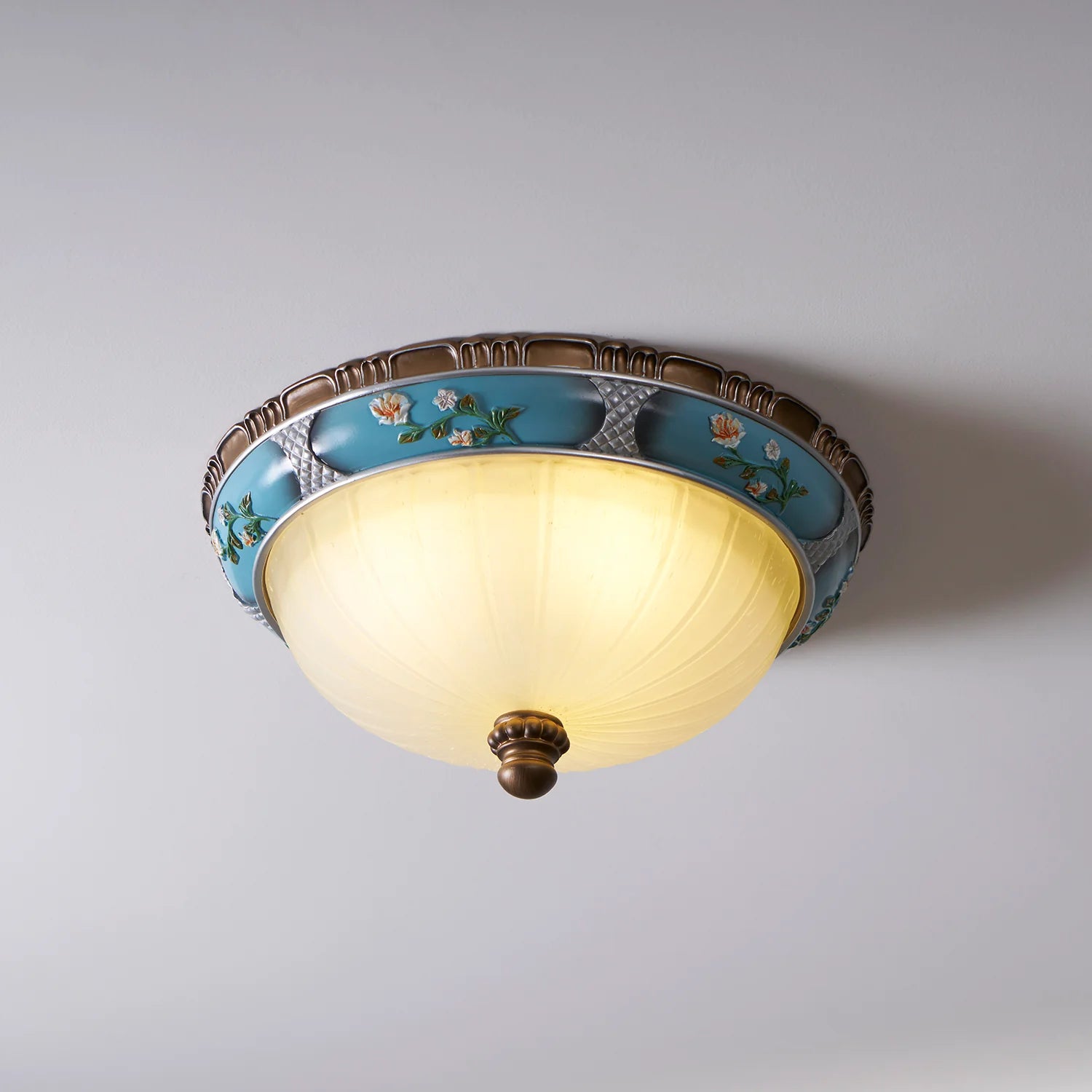 Oriental Half Round Resin Ceiling Light